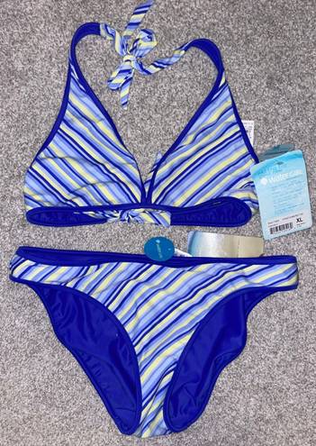 Patagonia Water Girl Blue Striped Bikini Set