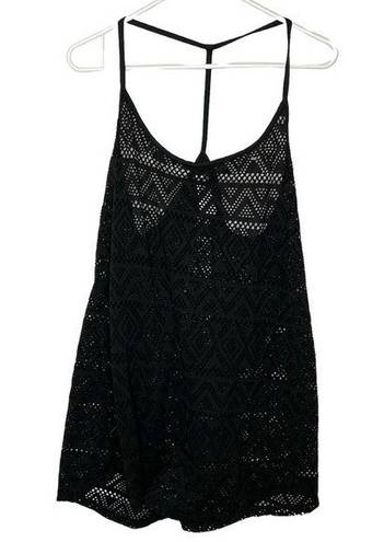 Joe Boxer  Black Mesh Stretchy Spaghetti Strap Swimsuit Coverup