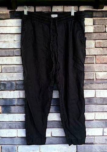 The Loft  Womens Pants Sz XSP XS Petite Black Linen Lyocell Blend with Stretch