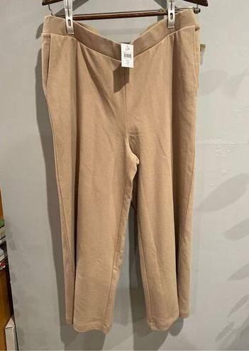 J.Jill  Wide Leg Lagenlook Pants-NEW Petite Khaki/Tan Slacks Womens Large