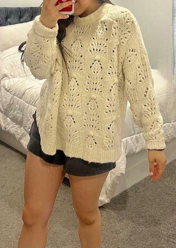 Aerie Chunky Knit Oversized Sweater Cream