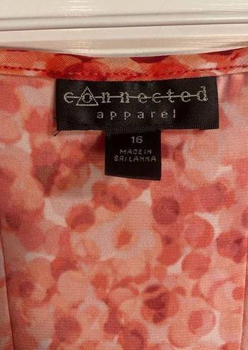 Connected Apparel  size 16 coral pink dot patterned  dress