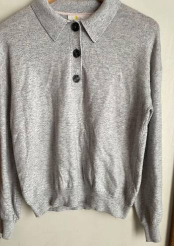 Boden USA BODEN Winchilsea Collared Jumper Sweater Grey Melange