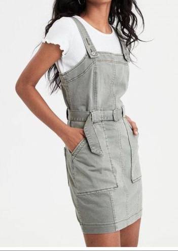 American Eagle  (AE) Olive Overall Utility Dress