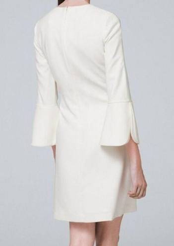 White House | Black Market NEW WHBM PETAL-SLEEVE SHIFT DRESS‎ IVORY KEYHOLE LINED WOMENS SIZE 10 $175