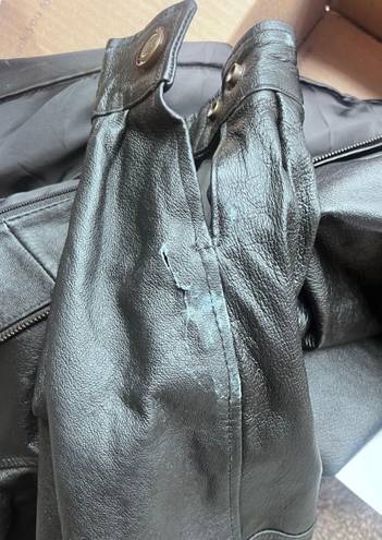 Black Oversized Leather Jacket Size M