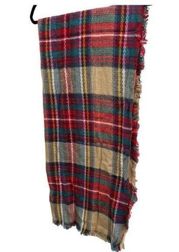 infinity Funky Monkey Women’s Plaid Fall Winter Blanket  Scarf‎ Wrap Tan Red New​