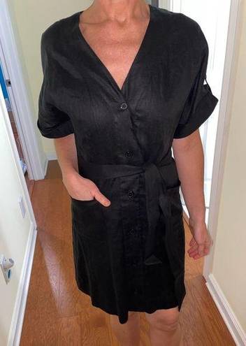 Equipment black dress with pockets and waist tie