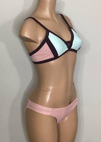 PilyQ New.  blush/pink, brown, mint bikini. D-cup top/ S-bottom. Normally $168