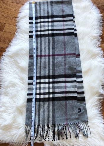 V. Fraas Gray Plaid Winter Scarf