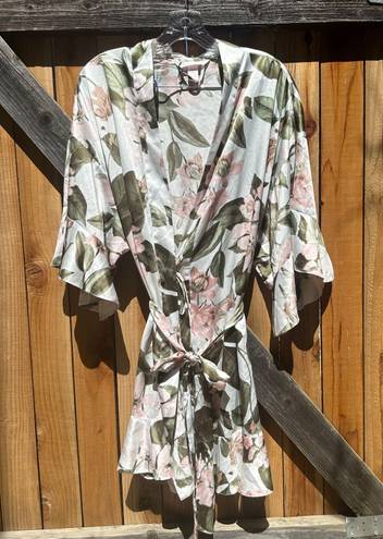 Victoria's Secret Victoria’s Secret Elegant Floral Satin Robe Kimono Lingerie