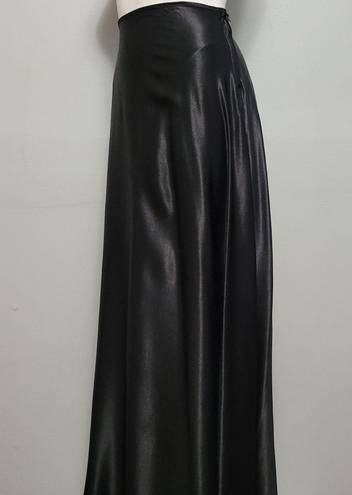 Impressions Vintage  black satin full circle maxi dress size xl