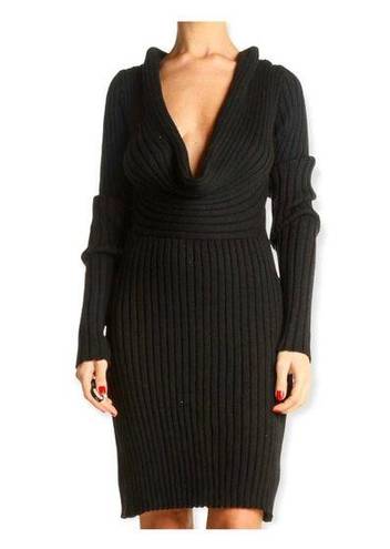 Renee C  Long Sleeve Ribbed Knit Sweater Dress