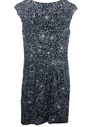 Sue Wong  Black and White Ribbon Swirl Dress Size 4