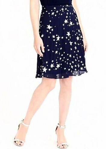 J.Crew  Stars Pleated Chiffon Skirt (Navy/White) - 0