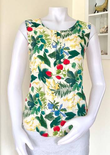 London Fog 80s Fruit Floral print viscose sleeveless top