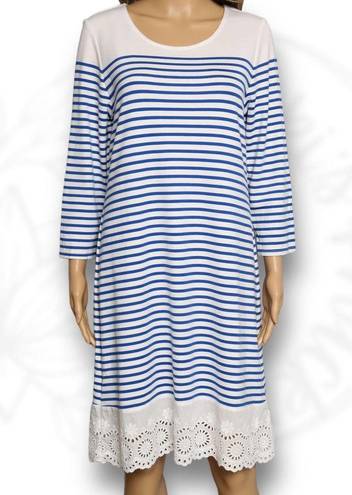 Market & Spruce  Stitch Fix Nautical Striped Midi Dress White & Blue Size L