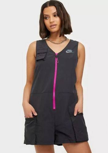 Nike Women’s Sportswear Icon Clash Romper Black Pink Zipper / Size S