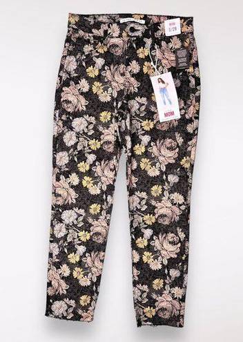 Celebrity Pink High Rise Mom Jeans Black Denim Floral Print Size 3