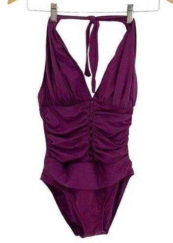 Bleu Rod Beattie  Womens Halter Twister Mio One-Piece Swimsuit Cherry Wine Size 4