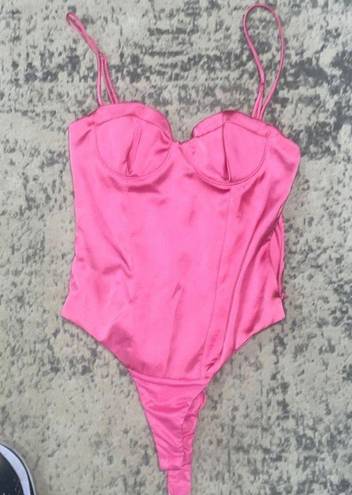 ZARA Pink Corset Bodysuit