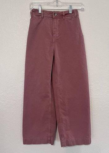 We The Free Free People  Dark Pink High Rise Wide Leg Cropped Jeans Size 24