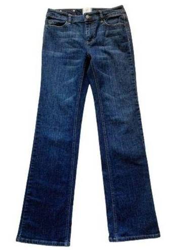 White House | Black Market WHBM Blanc Jeans Embellished Back Flap Pocket Straight Leg Jeans Size 4