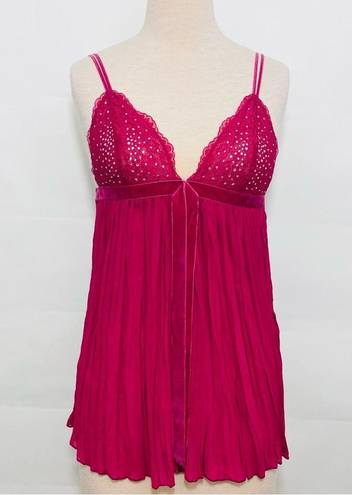 Victoria's Secret Victoria’s Secret pleated embellished bling rhinestone baby doll slip lingerie