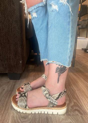 Unisa Snakeskin Platform Espadrilles sandals