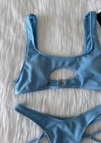 NWT Baby Blue Cutout Bikini Set Size M