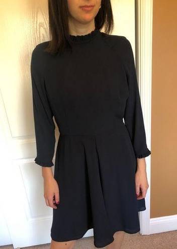 Chelsea28 Designer Black Long Sleeve Dress Mock Turtleneck Sz Small