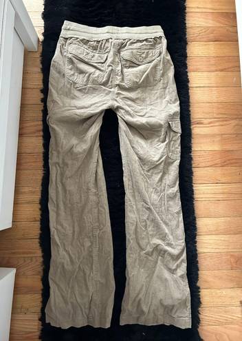 Tan velvet cargo pants