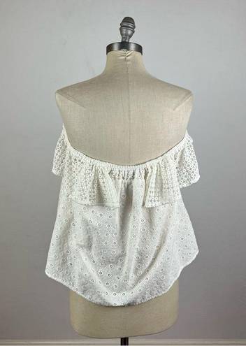 Rebecca Minkoff  White Off Shoulder Eyelet Top