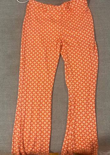 Wild Fable Retro Orange  Patterned Flare Leggings