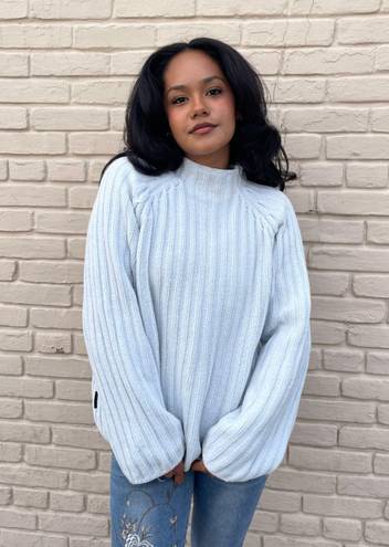 DKNY oversized baby blue sweater 🤍