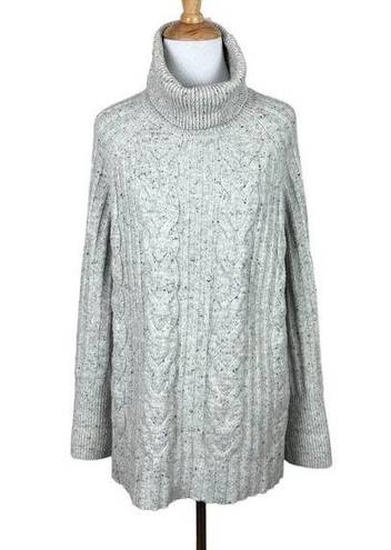 Krass&co The White Label  Sweater M Womens Gray Cable Knit Turtleneck‎ Wool Alpaca