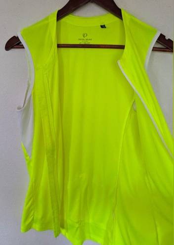 Pearl Izumi  Women's Neon Yellow and White Performance Cycling Zip Up Vest Large