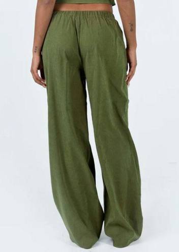 Princess Polly Paigey Green Drawstring Relaxed Fit Wide Leg Pants 2