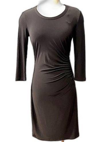 Philosophy  Black Stretch Knit Ruched Side 3/4 Sleeve Dress Size Small