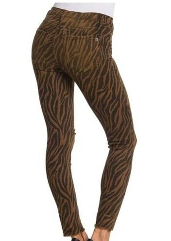 Black Orchid  Jeans Womens 2 26" Carmen High Rise Ankle Fray Brown Zebra Edgy