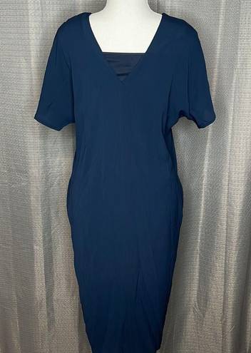 Bobeau  XSmall NAVY BLUE SLIP DRESS NWT