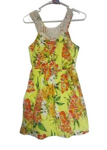 City Triangles ‎ Flower Sundress Keyhole Back Tank Top Dress Size 3