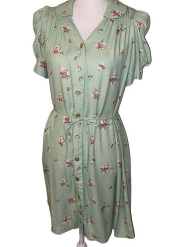 Christy Dawn  Alyssa Dress Vintage Ditsy Floral Mini Dress, Pear Spray, Size XS