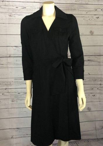 Etcetera NWT  black wrap dress with long sleeves size 2