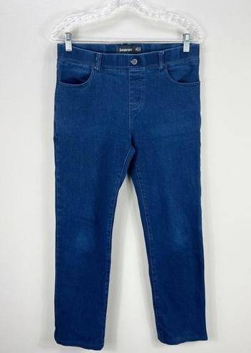 Betabrand  skinny leg yoga denim pull-on jeans dark blue pockets medium m petite