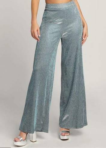 Lulus Lulu’s Blue Sparkle Wide Leg Pants