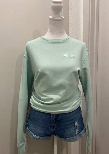 FILA  Mint Green Pullover Crew Neck Long Sleeve Sweater - M