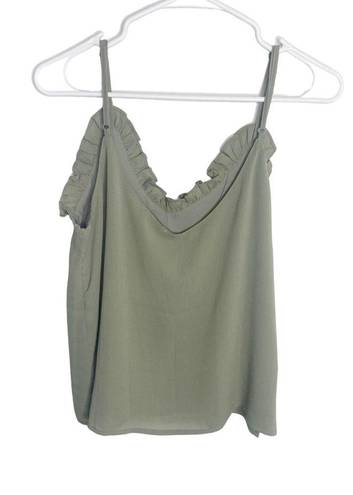 Wishlist  olive green ruffle cami tank size small NWT N