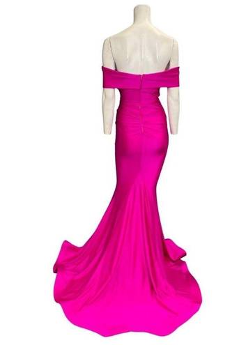 Jessica Angel  Off The Shoulder Mermaid Gown Fuchsia Pink Size XS NWT