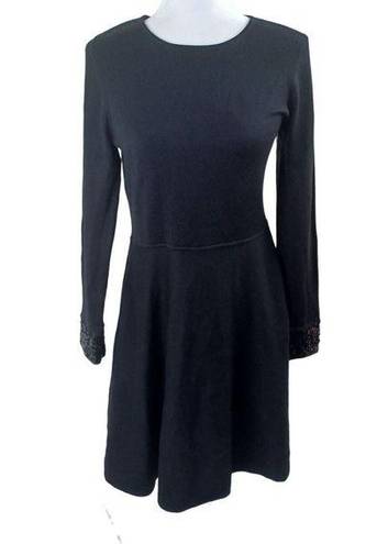 Jason Wu  Sweater Dress Sequin Cuff Long Sleeve Black Party Medium